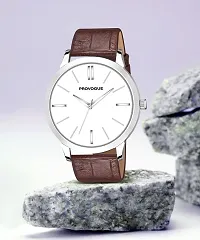 Stylish Brown Synthetic Leather Analog Watch For Men-thumb1