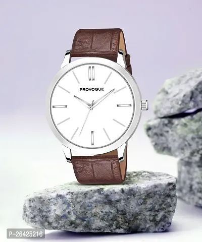 Stylish Brown Synthetic Leather Analog Watch For Men-thumb2