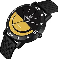 Stylish Black Silicone Analog Watch For Men-thumb1