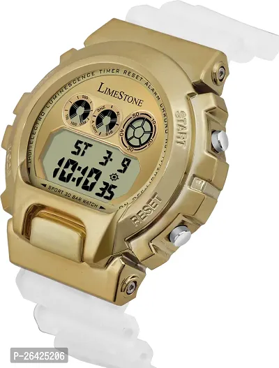 Stylish White Silicone Digital Watch For Men-thumb2