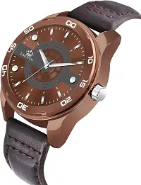 Stylish Brown Synthetic Leather Analog Watch For Men-thumb1