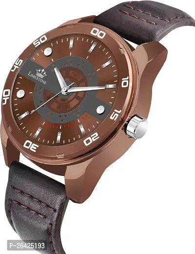 Stylish Brown Synthetic Leather Analog Watch For Men-thumb2