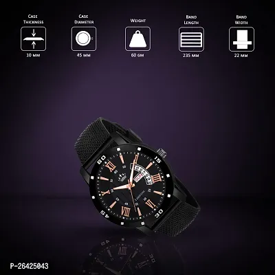 Stylish Black Silicone Analog Watch For Men-thumb5