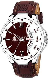 Stylish Brown Synthetic Leather Analog Watch For Men-thumb1