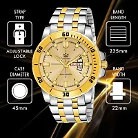 Stylish Golden Metal Analog Watch For Men-thumb2