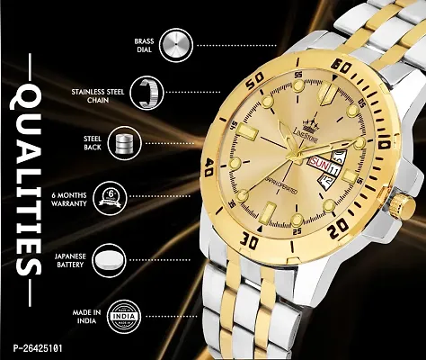 Stylish Golden Metal Analog Watch For Men-thumb5