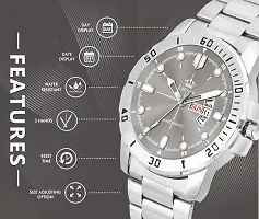 Stylish Silver Metal Analog Watch For Men-thumb4