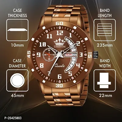 Stylish Brown Metal Analog Watch For Men-thumb5