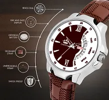 Stylish Brown Synthetic Leather Analog Watch For Men-thumb4