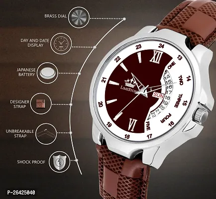 Stylish Brown Synthetic Leather Analog Watch For Men-thumb5