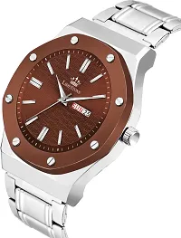 Stylish Silver Metal Analog Watch For Men-thumb1