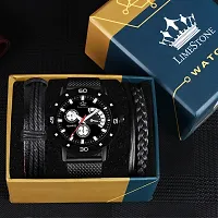 Stylish Black Silicone Analog Watch For Men-thumb1