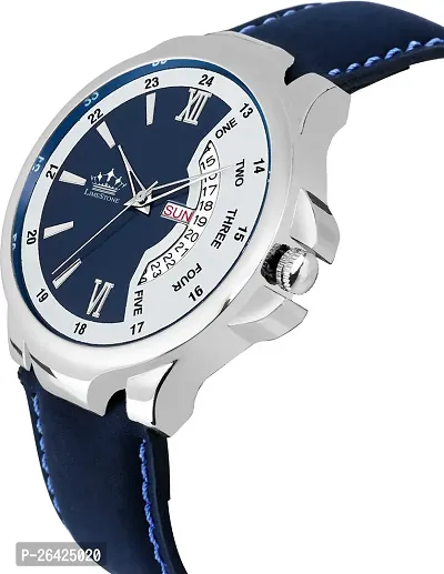 Stylish Blue Synthetic Leather Analog Watch For Men-thumb5