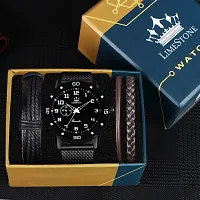 Stylish Black Silicone Analog Watch For Men-thumb2