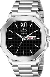 Stylish Silver Metal Analog Watch For Men-thumb1