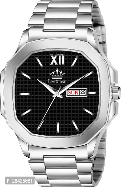 Stylish Silver Metal Analog Watch For Men-thumb2