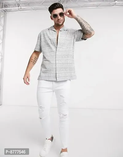 Classic Cotton Blend Printed Casual Shirts for Men-thumb4