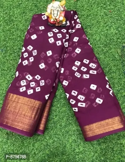 Trendy Cotton Blend Saree with Blouse Piece for Women