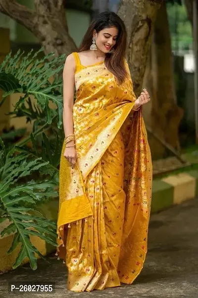 Classic Cotton Silk Saree with Blouse Piece For Women