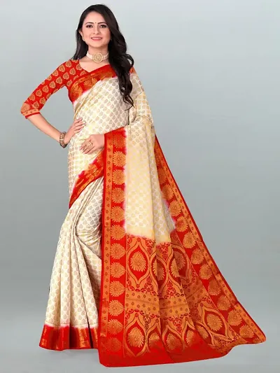 Latest Beautiful Art Silk Saree with Blouse piece