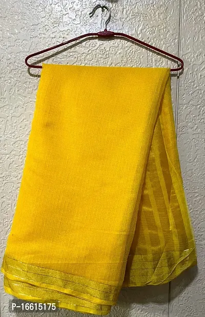 Stylish Yellow Saree with Blouse piece For Women