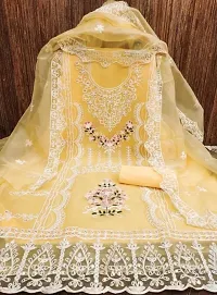 Elegant Organza Embroidered Dress Material with Dupatta For Women-thumb1