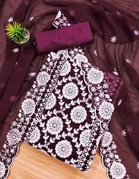 Stylish Women Georgette Dress Material with Dupatta-thumb1