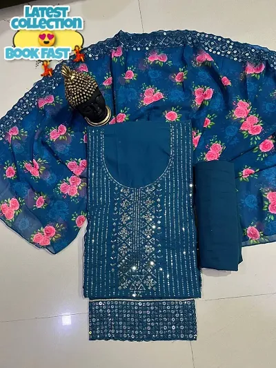 Stylish Georgette Printed Unstitched Suits