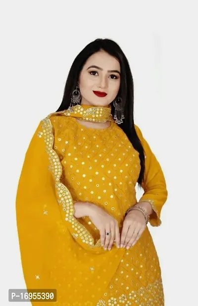 Stylish Shantoon Dress Material with Dupatta For Women-thumb0