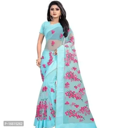 Stylish Blue Saree with Blouse piece For Women