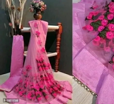 Stylish Pink Silk Blend Sarees For Women