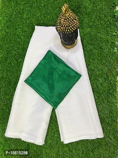 Stylish Green Saree with Blouse piece For Women-thumb0