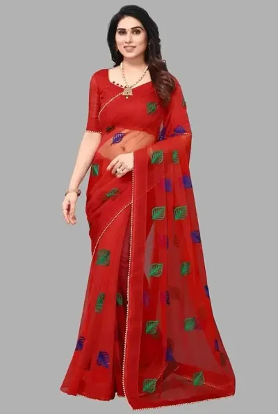 Alluring Net Saree with Blouse piece 