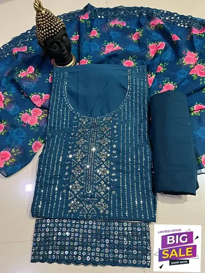 Stylish Georgette Dress Material with Dupatta For Women