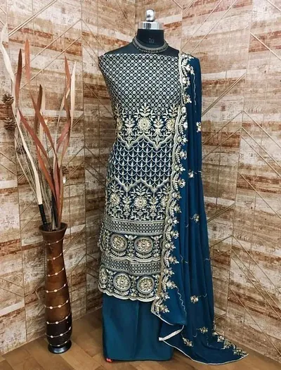 Stylish Women Georgette Dress Material with Dupatta