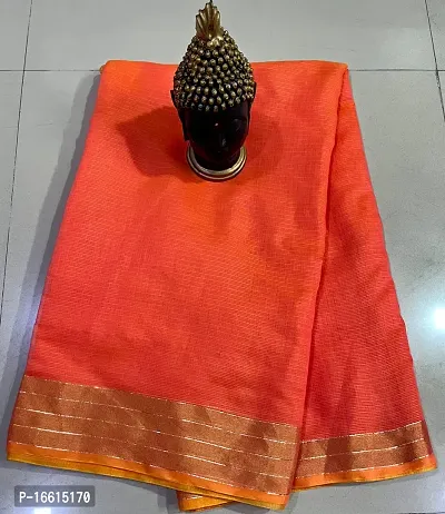 Stylish Peach Saree with Blouse piece For Women