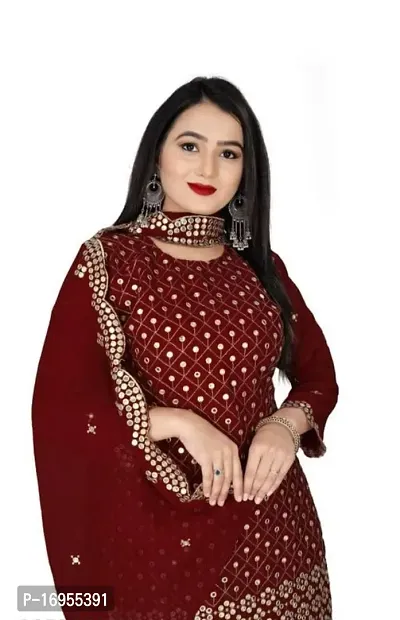 Stylish Shantoon Dress Material with Dupatta For Women-thumb0