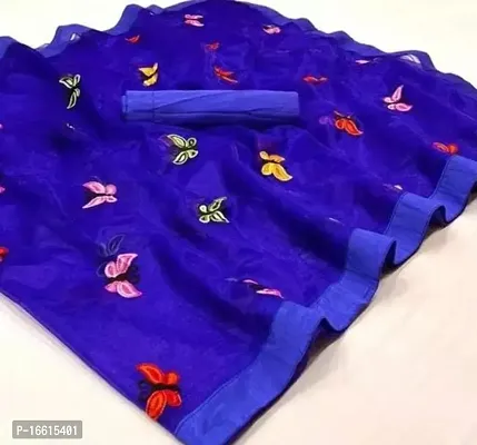 Stylish Blue Saree with Blouse piece For Women