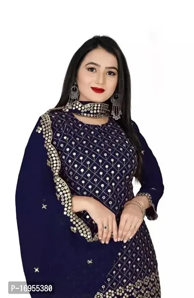 Stylish Shantoon Dress Material with Dupatta For Women-thumb0