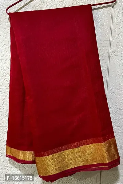 Stylish Maroon Saree with Blouse piece For Women-thumb0