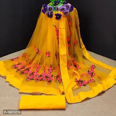 Trendy Yellow Silk Blend Sarees For Women-thumb0