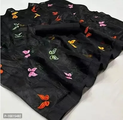 Stylish Black Silk Blend Sarees For Women-thumb0
