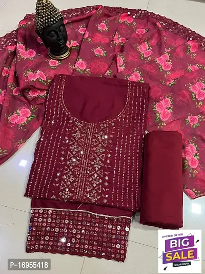 Stylish Georgette Dress Material with Dupatta For Women