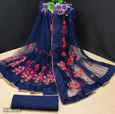 Stylish Blue Saree with Blouse piece For Women