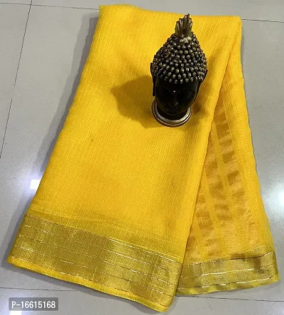 Stylish Yellow Saree with Blouse piece For Women