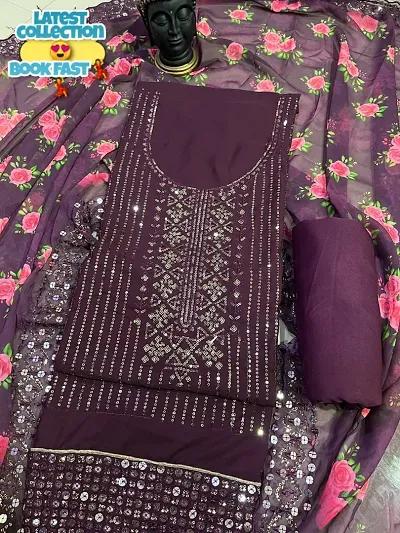 Stylish Georgette Dress Material with Dupatta For Women