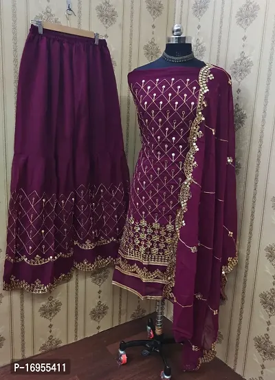 Stylish Shantoon Dress Material with Dupatta For Women-thumb0