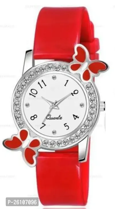 Stylish Red Silicone Analog Watches For Women Pack of 1-thumb0