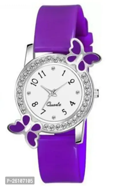 Stylish Purple Silicone Analog Watches For Women Pack of 1-thumb0