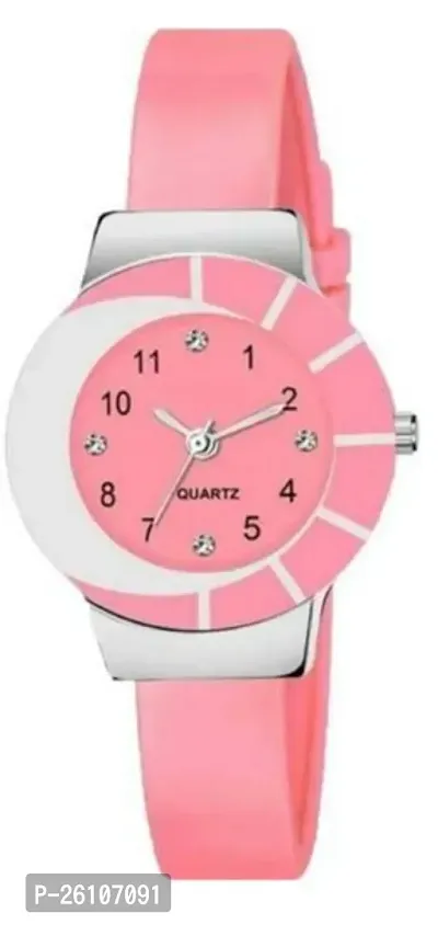 Stylish Pink Silicone Analog Watches For Women Pack of 1-thumb0